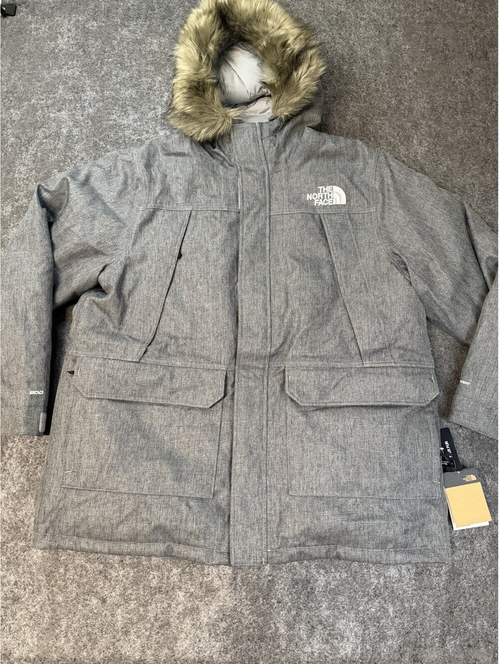 The North Face Novelty McMurdo Parka Mens XXL Gray 600 Down DryVent NWT